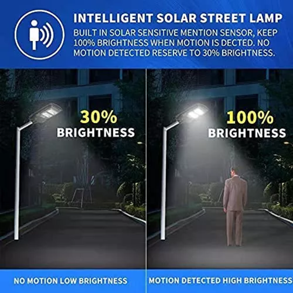 Lampione stradale solare da 180 W per strada di campagna con batteria di riserva