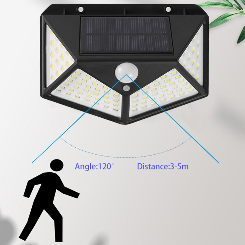 Luce solare da giardino esterna con sensore di movimento PIR a LED super luminoso
